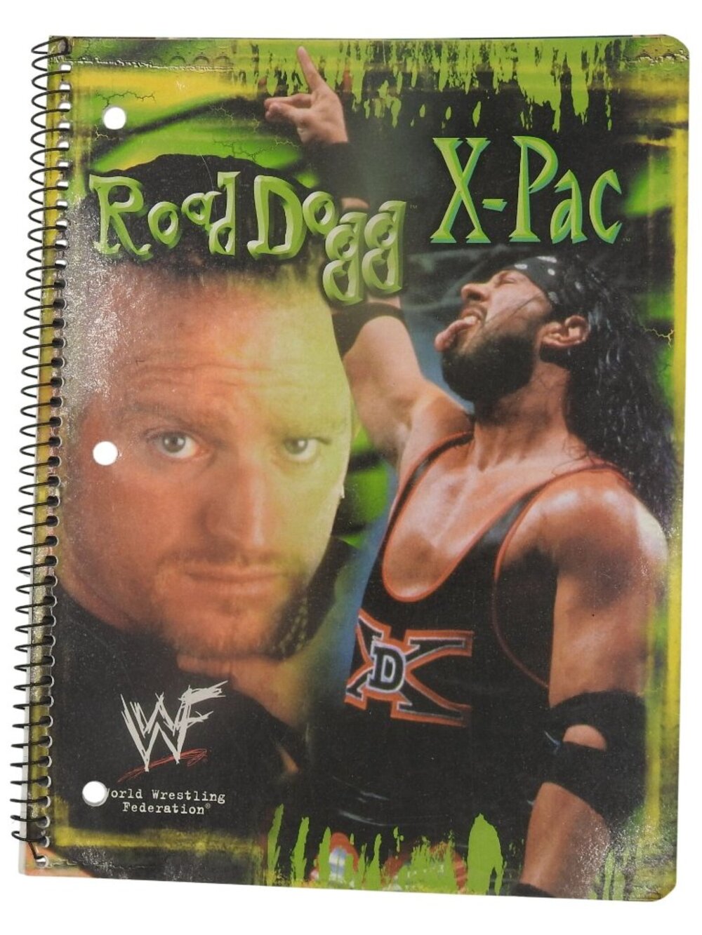 Vintage 2000 WWF Road Dogg & X-Pac Theme Book Notebook Spiral Bound 60 Pages